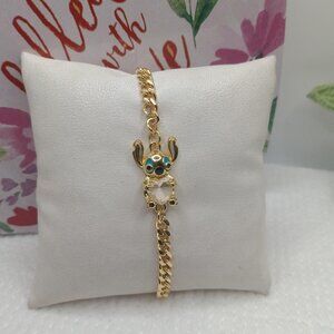 Goldplated Lilo and Stitch bracelet
